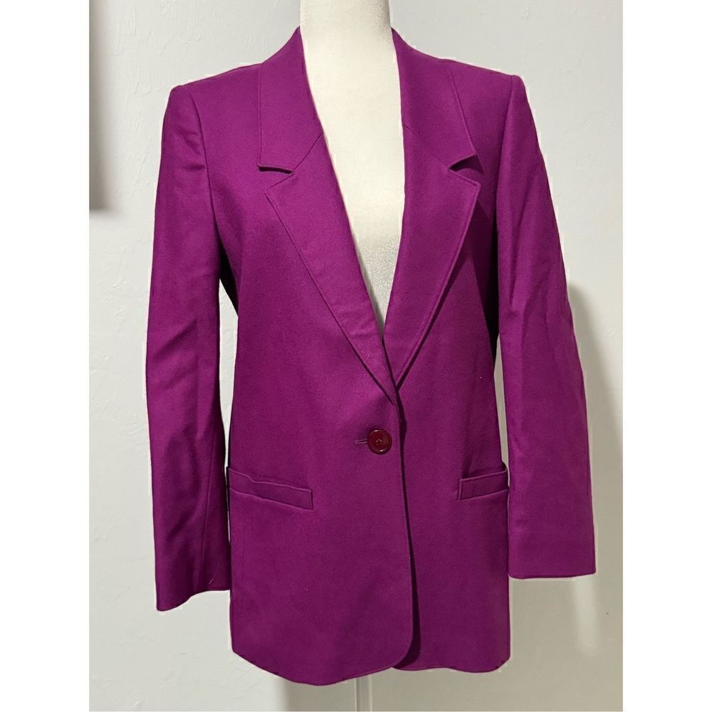 Miss Pendleton purple Virgin wool size 8 blazer jacket